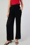 Current Air Plisse Wide Leg Pant In Black In Black