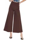 Current Air Ponte Flared Pintucked Pants In Chocolate In Gold