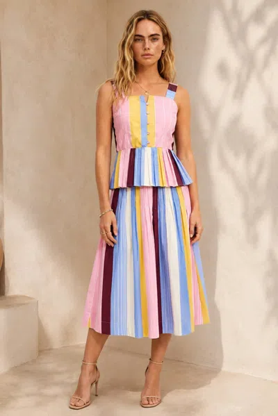 Current Air Portofino Midi Skirt In Multi