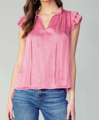 Current Air Posey Flutter Sleeveless Blouse In Pink