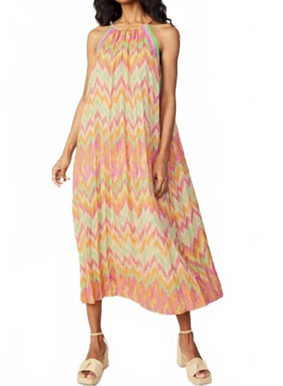 Current Air Printed Halter Dress In Orange