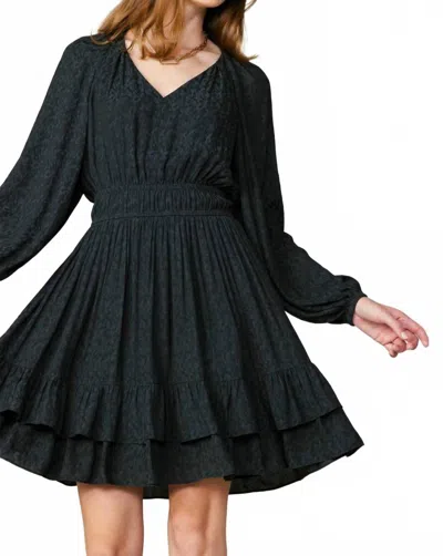 Current Air Printed Midi Dress In Black