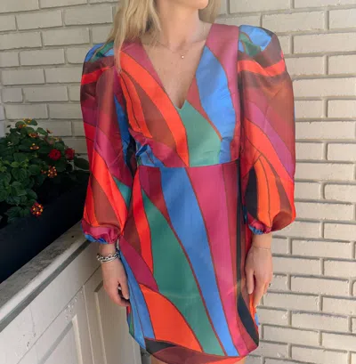 Current Air Prism Bridgette Dress In Red In Multi