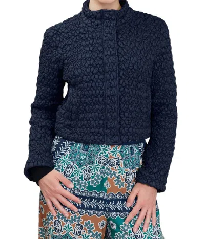 Current Air Quilting Puffed Jacket In Navy In Blue