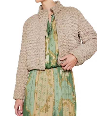 Current Air Quilting Puffed Jacket In Taupe In Grey