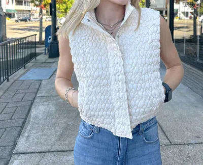 Current Air Rachel Vest In Ivory In Multi