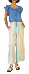 Current Air Relaxed Wide Legged Pants In Watercolor In Multi