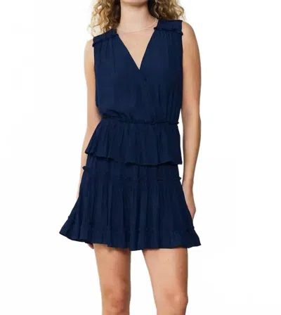 Current Air Robyn Sleeveless Surplice Tiered Mini Dress In Navy In Blue