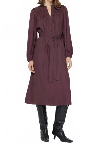Current Air Ruth Dress In Plum In Burgundy