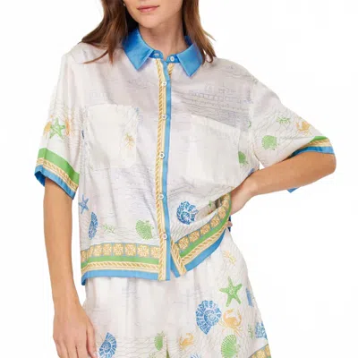 CURRENT AIR SANDI COASTAL PRINT SHIRT IN MULTI