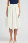 Current Air Sarai Midi Bubble Skirt In Cream In White