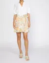 CURRENT AIR SCALLOP EDGE FLORAL SKIRT IN SAND