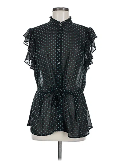 Pre-owned Current Air Short Sleeve Blouse In Black