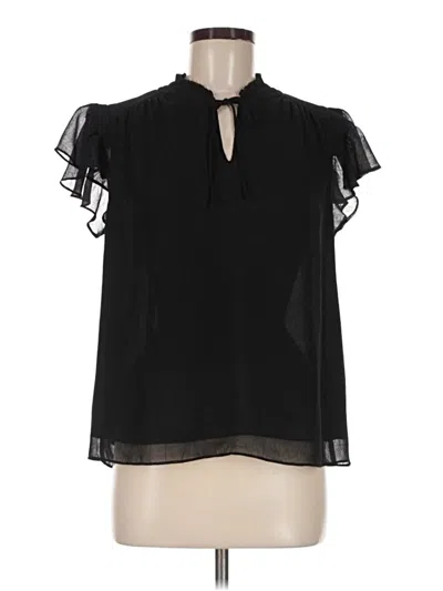 Pre-owned Current Air Short Sleeve Blouse In Black