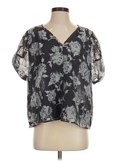 Pre-owned Current Air Short Sleeve Blouse In Black