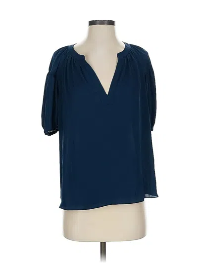Pre-owned Current Air Short Sleeve Blouse In Blue