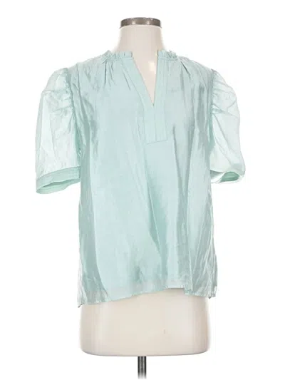 Current Air Short Sleeve Blouse In Blue