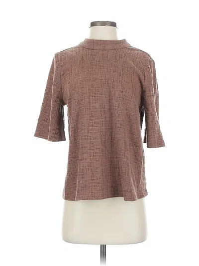 Pre-owned Current Air Short Sleeve Blouse In Brown