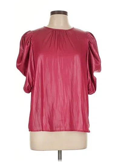 Pre-owned Current Air Short Sleeve Blouse In Burgundy