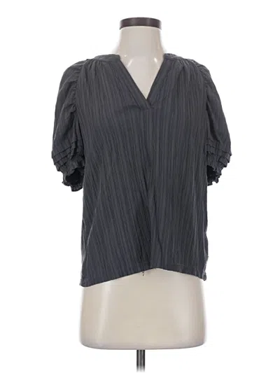 Pre-owned Current Air Short Sleeve Blouse In Gray