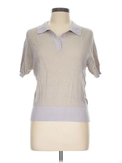 Pre-owned Current Air Short Sleeve Blouse In Gray