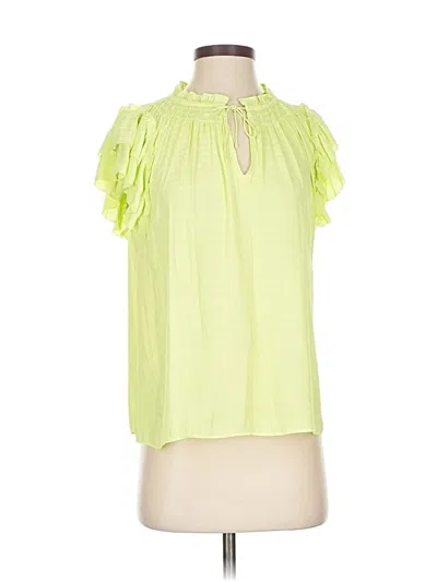 Pre-owned Current Air Short Sleeve Blouse In Green
