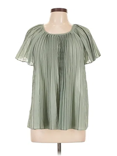Pre-owned Current Air Short Sleeve Blouse In Green