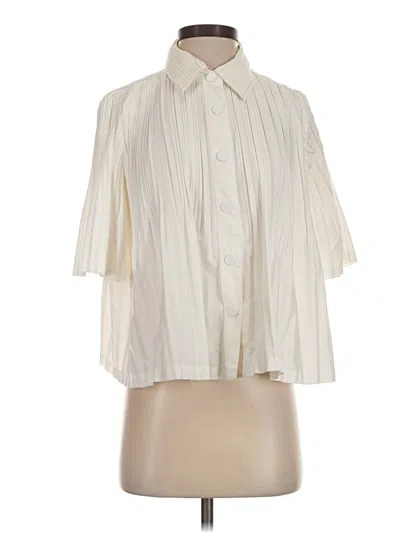Pre-owned Current Air Short Sleeve Blouse In Ivory
