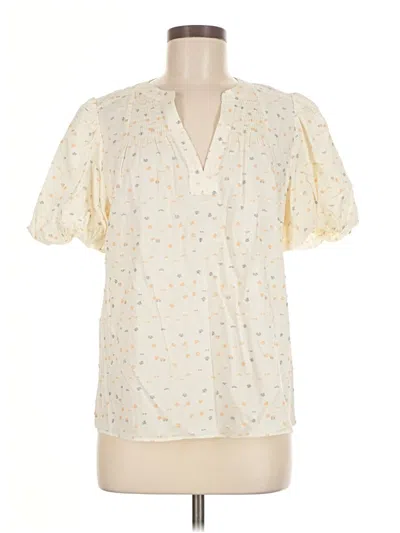 Pre-owned Current Air Short Sleeve Blouse In Ivory