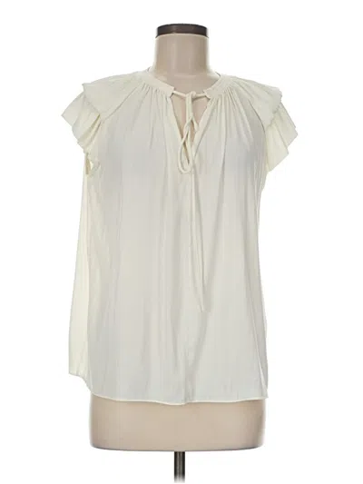 Pre-owned Current Air Short Sleeve Blouse In Ivory