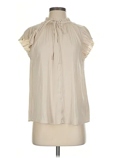 Pre-owned Current Air Short Sleeve Blouse In Ivory