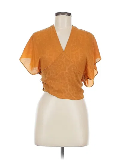 Pre-owned Current Air Short Sleeve Blouse In Orange