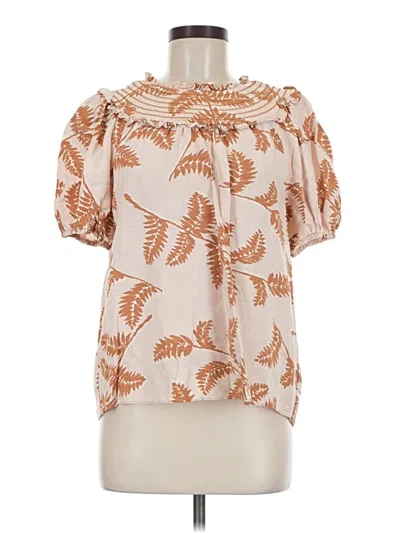 Pre-owned Current Air Short Sleeve Blouse In Orange