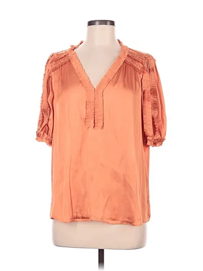 Pre-owned Current Air Short Sleeve Blouse In Orange