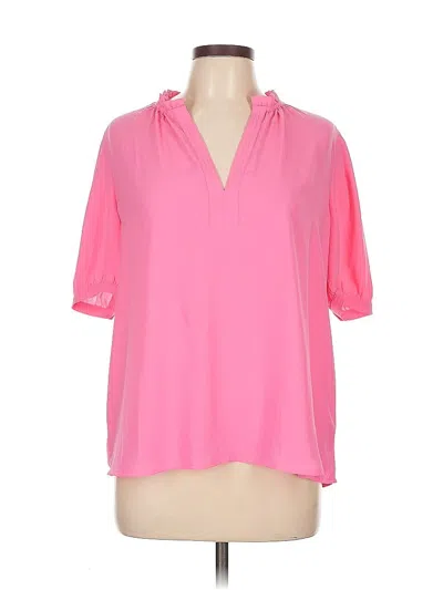 Pre-owned Current Air Short Sleeve Blouse In Pink