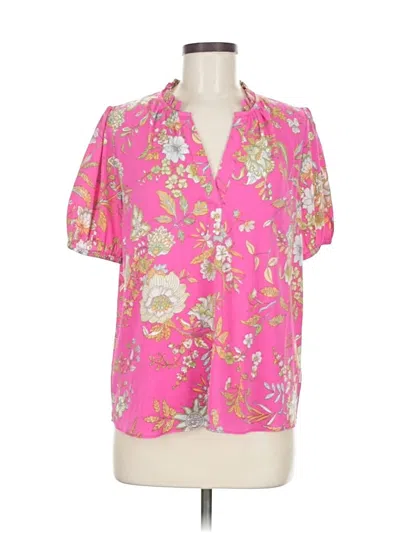 Pre-owned Current Air Short Sleeve Blouse In Pink