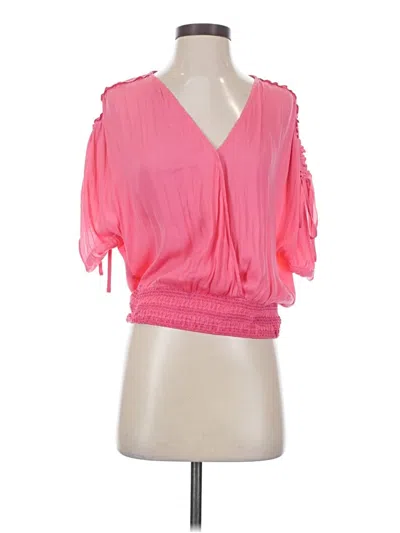 Pre-owned Current Air Short Sleeve Blouse In Pink