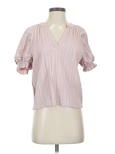 Pre-owned Current Air Short Sleeve Blouse In Pink