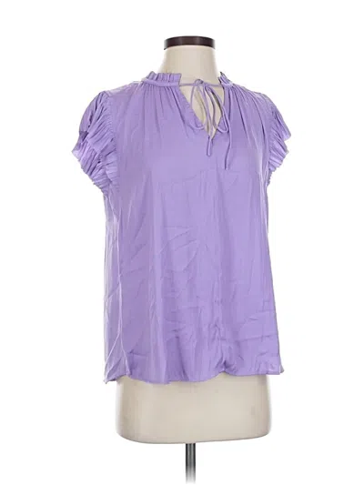 Pre-owned Current Air Short Sleeve Blouse In Purple