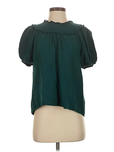 Pre-owned Current Air Short Sleeve Blouse In Teal