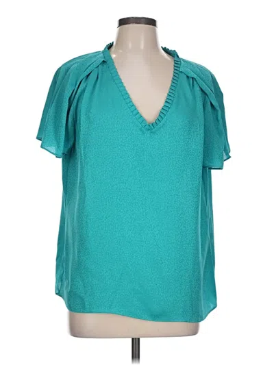 Pre-owned Current Air Short Sleeve Blouse In Teal