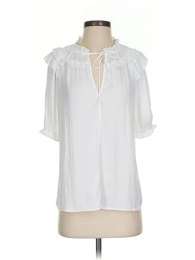 Pre-owned Current Air Short Sleeve Blouse In White