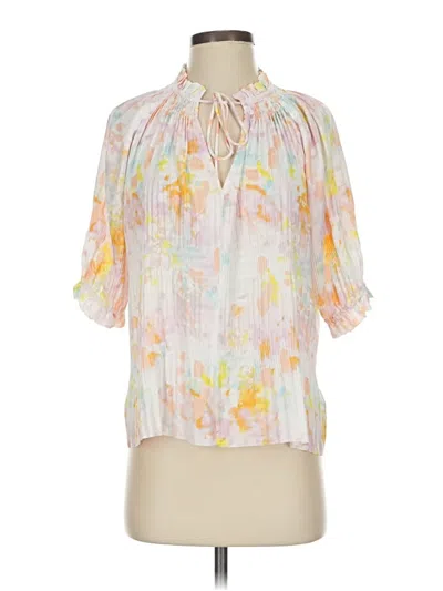 Pre-owned Current Air Short Sleeve Blouse In White