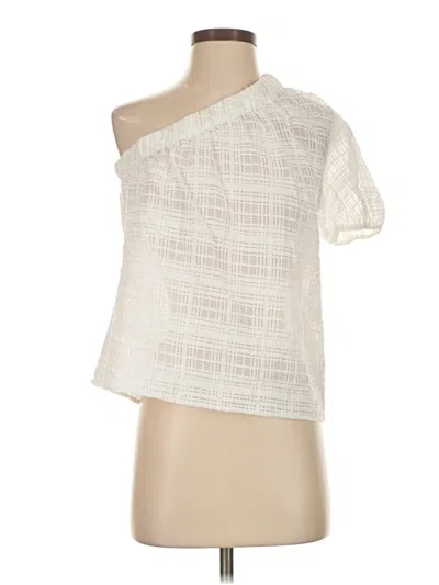 Pre-owned Current Air Short Sleeve Blouse In White