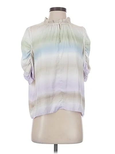Pre-owned Current Air Short Sleeve Blouse In White