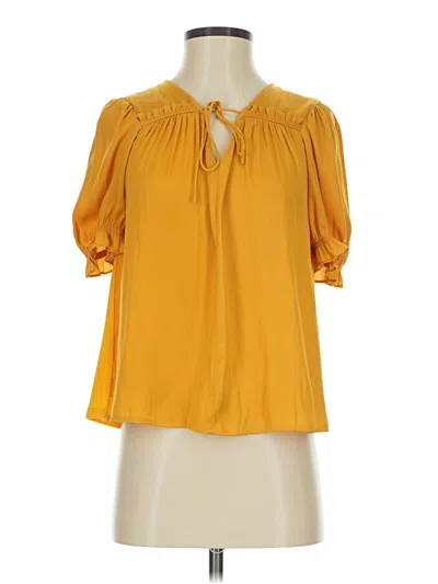 Pre-owned Current Air Short Sleeve Blouse In Yellow