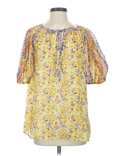 Pre-owned Current Air Short Sleeve Blouse In Yellow
