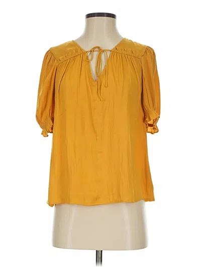 Pre-owned Current Air Short Sleeve Blouse In Yellow