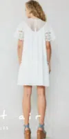 CURRENT AIR SHORT SLEEVE LACE DRESS IN WHITE