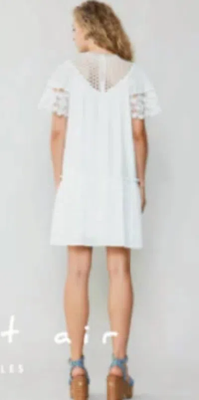 Current Air Short Sleeve Lace Dress In White